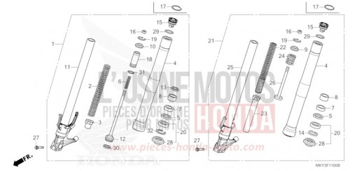 FOURCHETTE AVANT CB650RAP de 2023